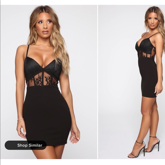 Little black lace detail dress - Picture 12 of 13